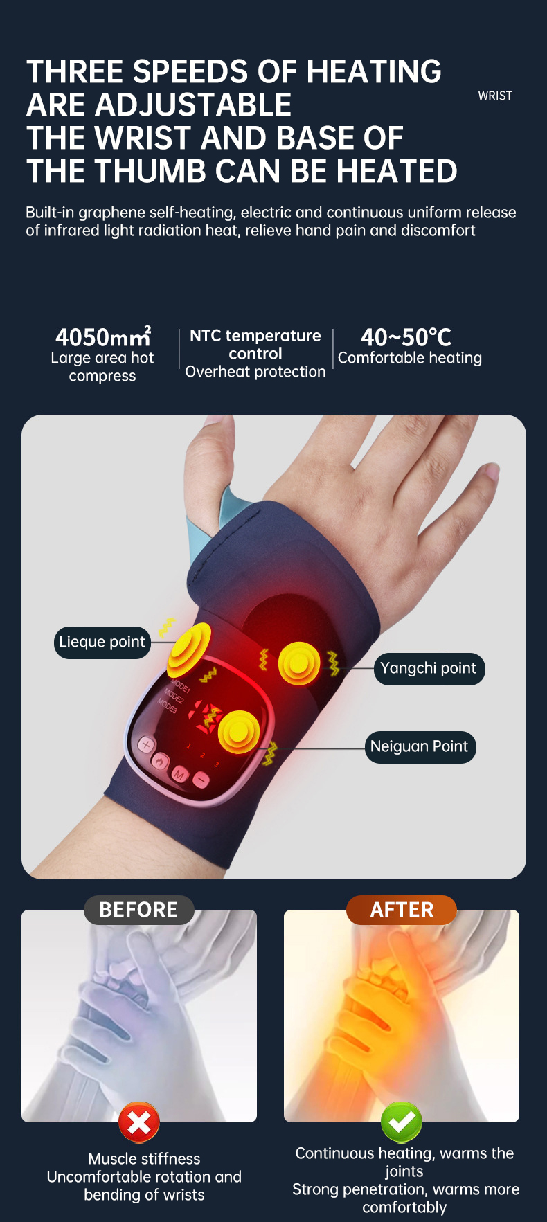 EMS Smart Tendon Sheath Hand Heating Wristband with Hot Compress and Massage Function - Image 13
