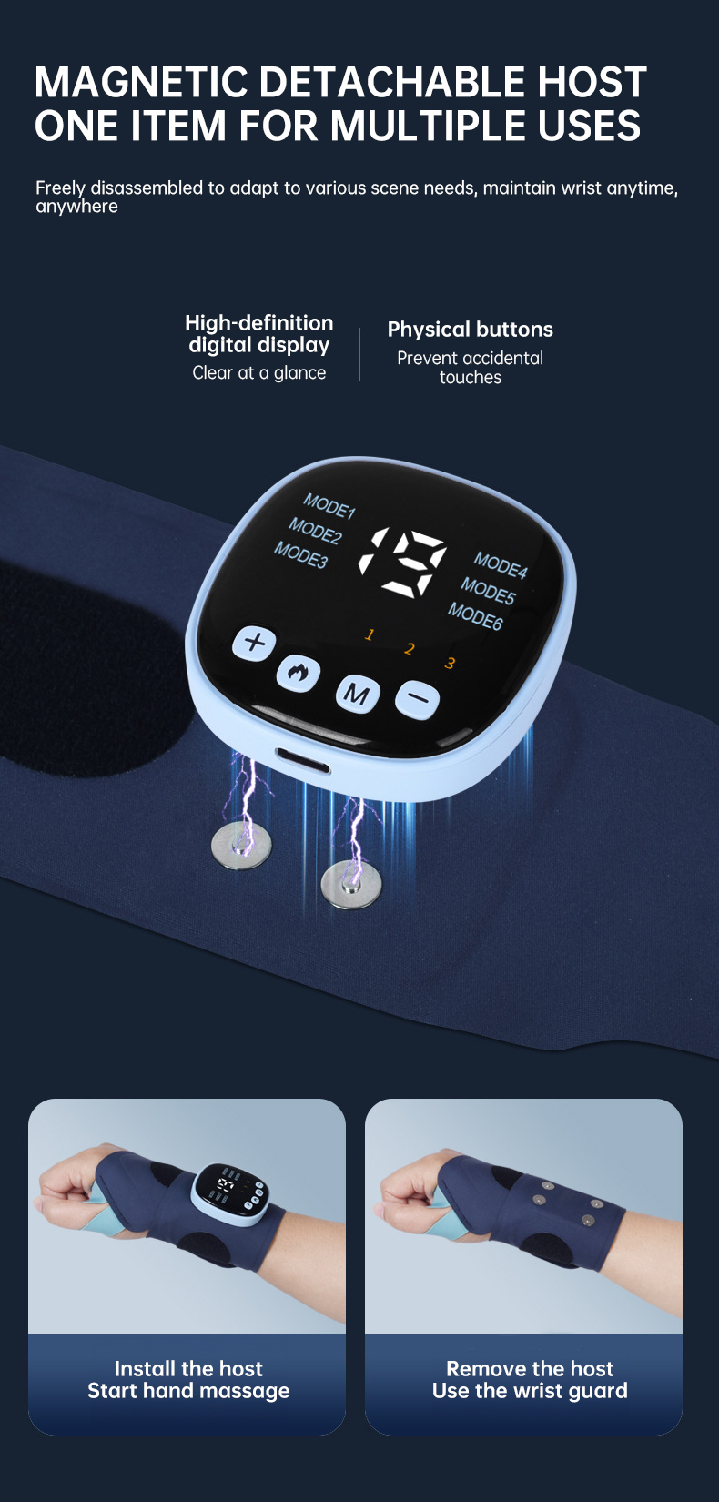 EMS Smart Tendon Sheath Hand Heating Wristband with Hot Compress and Massage Function - Image 10