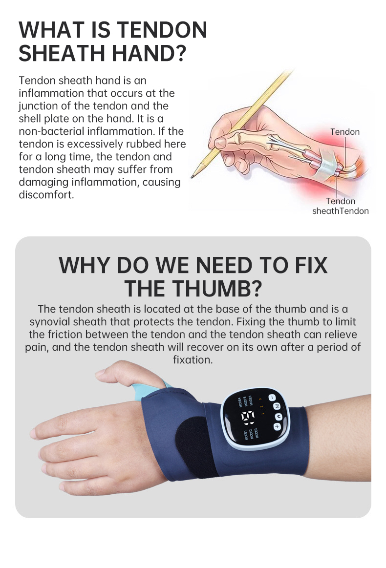 EMS Smart Tendon Sheath Hand Heating Wristband with Hot Compress and Massage Function - Image 17