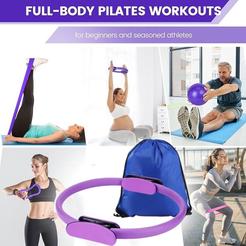 13 - Piece Pilates Kit for Home Workouts: Pilates Ring, Ball, Resistance Bands & More - Ideal for Home Pilates - Image 4